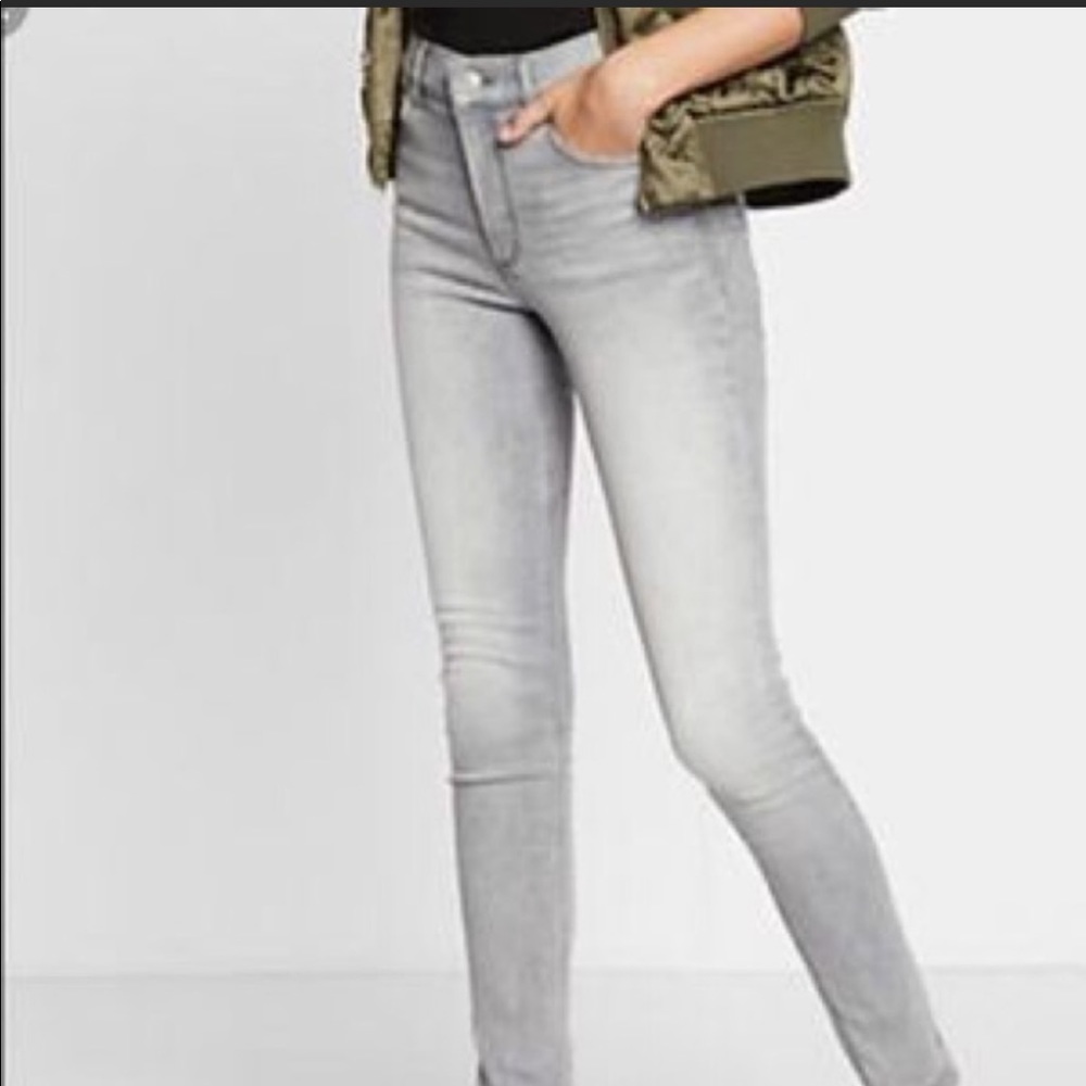 Express Mid Rise Gray Jeggings